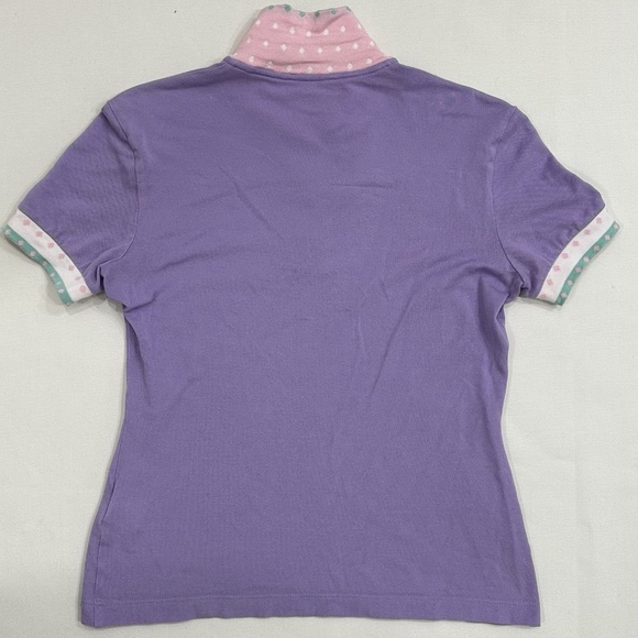 ESCADA Purple Collared Short Sleeve Women's Polo SIZE 36 IT - Picture 9 of 16